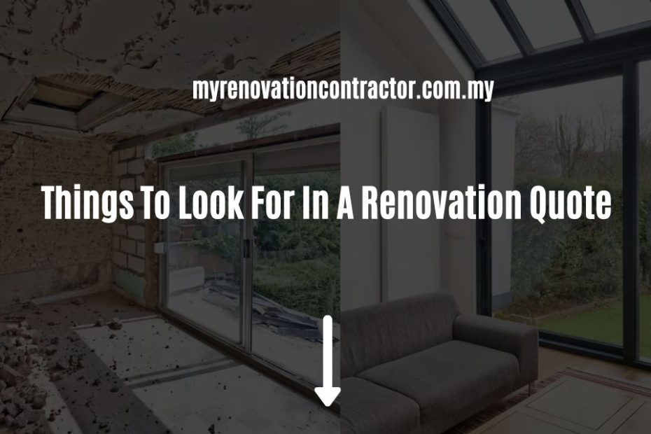 Things To Look For In A Renovation Quote
